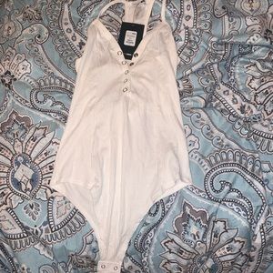 White button bodysuit